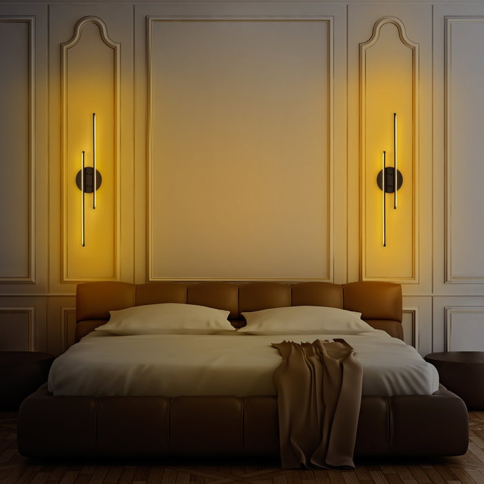 Opviq Lámpara de Pared de Metal Negra con LED de 16W Opviq Lámpara de Pared de Metal Negra con LED de 16W